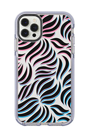 iPhone 12 Pro Uyumlu Color Wave Desenli Candy Bumper Silikonlu Telefon Kılıfı
