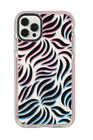 iPhone 12 Pro Uyumlu Color Wave Desenli Candy Bumper Silikonlu Telefon Kılıfı