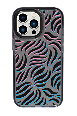 iPhone 13 Pro Uyumlu Color Wave Desenli Candy Bumper Silikonlu Telefon Kılıfı