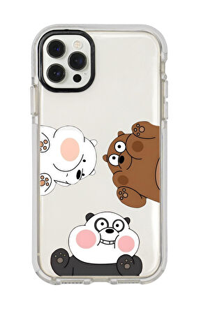 iPhone 12 Pro Uyumlu Cute Animals Desenli Candy Bumper Silikonlu Telefon Kılıfı