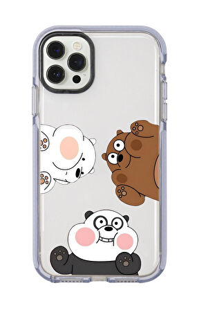 iPhone 12 Pro Uyumlu Cute Animals Desenli Candy Bumper Silikonlu Telefon Kılıfı