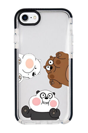 iPhone 7 Uyumlu Cute Animals Desenli Candy Bumper Silikonlu Telefon Kılıfı