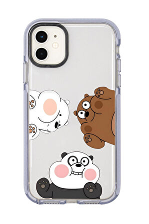 iPhone 11 Uyumlu Cute Animals Desenli Candy Bumper Silikonlu Telefon Kılıfı