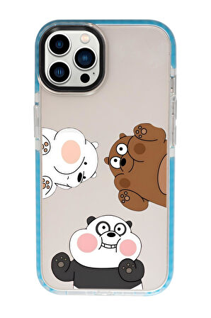 iPhone 13 Pro Max Uyumlu Cute Animals Desenli Candy Bumper Silikonlu Telefon Kılıfı