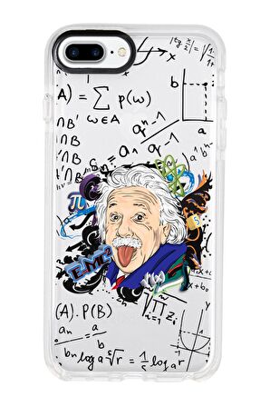 iPhone 7 Plus Einstein In Formula Desenli Candy Bumper Silikonlu Telefon Kılıfı