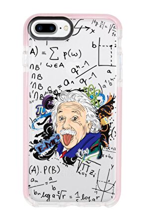 iPhone 7 Plus Einstein In Formula Desenli Candy Bumper Silikonlu Telefon Kılıfı