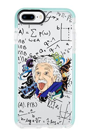 iPhone 7 Plus Einstein In Formula Desenli Candy Bumper Silikonlu Telefon Kılıfı