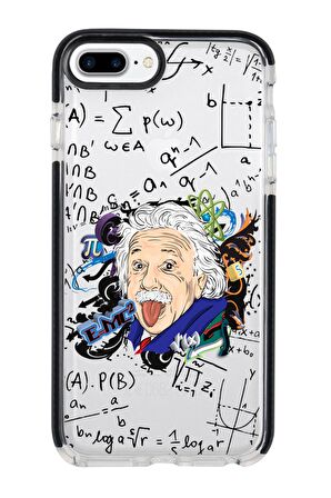 iPhone 8 Plus Einstein In Formula Desenli Candy Bumper Silikonlu Telefon Kılıfı