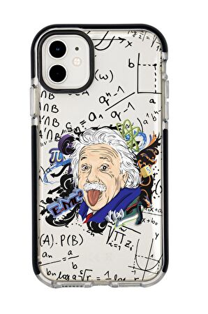iPhone 12 Einstein In Formula Desenli Candy Bumper Silikonlu Telefon Kılıfı
