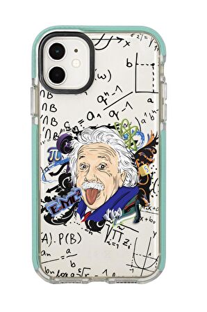iPhone 12 Einstein In Formula Desenli Candy Bumper Silikonlu Telefon Kılıfı