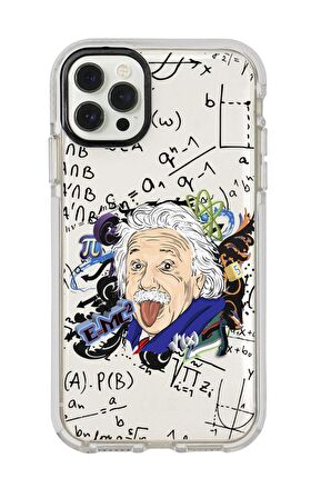 iPhone 12 Pro Einstein In Formula Desenli Candy Bumper Silikonlu Telefon Kılıfı