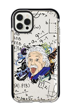 iPhone 12 Pro Einstein In Formula Desenli Candy Bumper Silikonlu Telefon Kılıfı