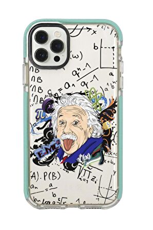 iPhone 12 Pro Einstein In Formula Desenli Candy Bumper Silikonlu Telefon Kılıfı