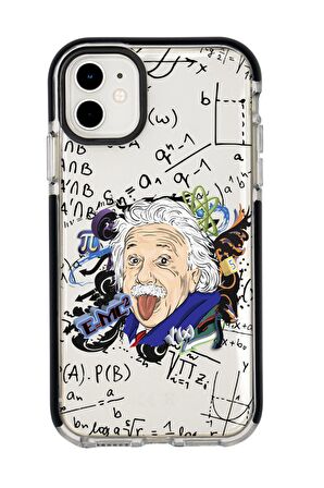iPhone 11 Einstein In Formula Desenli Candy Bumper Silikonlu Telefon Kılıfı
