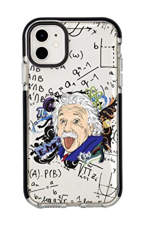 iPhone 12 Mini Einstein In Formula Desenli Candy Bumper Silikonlu Telefon Kılıfı