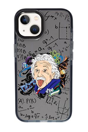 iPhone 13 Einstein In Formula Desenli Candy Bumper Silikonlu Telefon Kılıfı