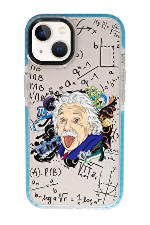 iPhone 13 Einstein In Formula Desenli Candy Bumper Silikonlu Telefon Kılıfı