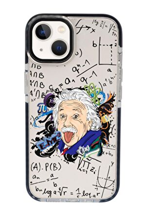 iPhone 13 Einstein In Formula Desenli Candy Bumper Silikonlu Telefon Kılıfı