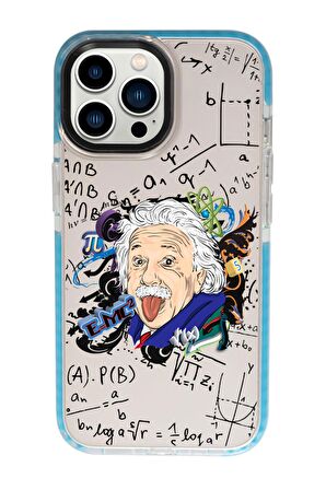 iPhone 13 Pro Einstein In Formula Desenli Candy Bumper Silikonlu Telefon Kılıfı