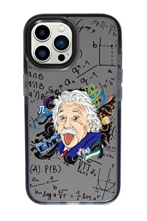 iPhone 13 Pro Max Einstein In Formula Desenli Candy Bumper Silikonlu Telefon Kılıfı
