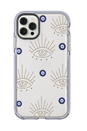 iPhone 12 Pro Max Uyumlu Evil Eye Desenli Candy Bumper Silikonlu Telefon Kılıfı
