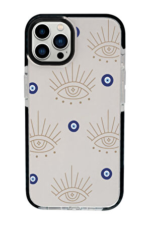 iPhone 15 Pro Uyumlu Evil Eye Desenli Candy Bumper Silikonlu Telefon Kılıfı