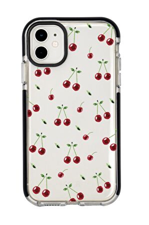 iPhone 12 Uyumlu Kiraz Candy Bumper Silikonlu Telefon Kılıfı