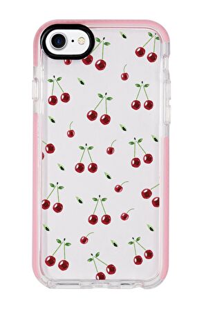 iPhone 7 Uyumlu Kiraz Candy Bumper Silikonlu Telefon Kılıfı