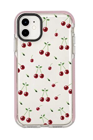 iPhone 11 Uyumlu Kiraz Candy Bumper Silikonlu Telefon Kılıfı