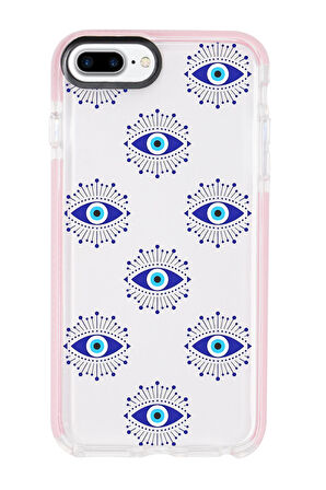 iPhone 8 Plus Uyumlu Mystic Aura Desenli Candy Bumper Silikonlu Telefon Kılıfı
