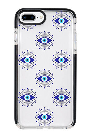 iPhone 8 Plus Uyumlu Mystic Aura Desenli Candy Bumper Silikonlu Telefon Kılıfı