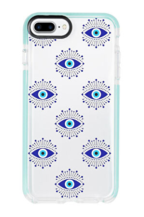 iPhone 8 Plus Uyumlu Mystic Aura Desenli Candy Bumper Silikonlu Telefon Kılıfı