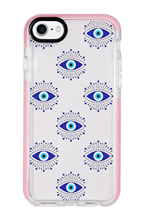 iPhone 8 Uyumlu Mystic Aura Desenli Candy Bumper Silikonlu Telefon Kılıfı