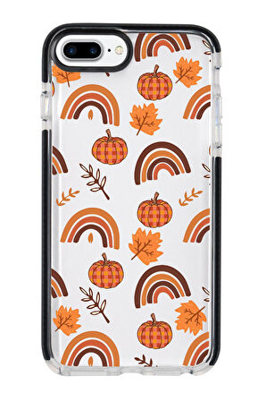 iPhone 7 Plus Uyumlu Sonbahar Desenli Candy Bumper Silikonlu Telefon Kılıfı