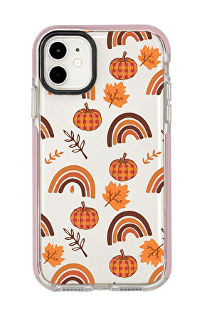 iPhone 11 Uyumlu Sonbahar Desenli Candy Bumper Silikonlu Telefon Kılıfı