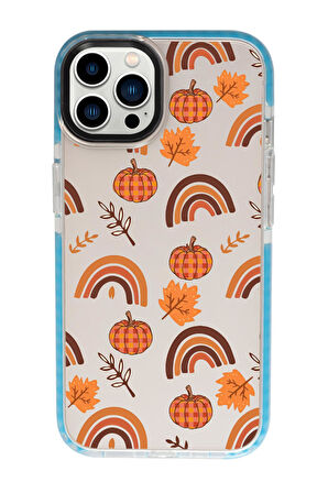 iPhone 13 Pro Max Uyumlu Sonbahar Desenli Candy Bumper Silikonlu Telefon Kılıfı