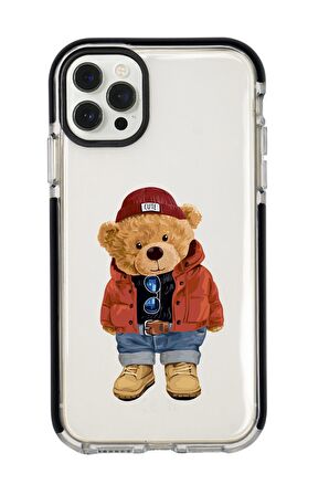 iPhone 12 Pro Teddy Bear Candy Bumper Silikonlu Telefon Kılıfı