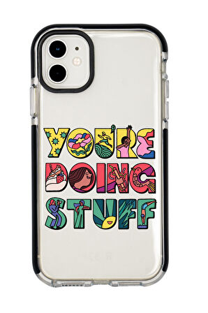 iPhone 11 Uyumlu Youre Doing Stuff Desenli Candy Bumper Silikonlu Telefon Kılıfı