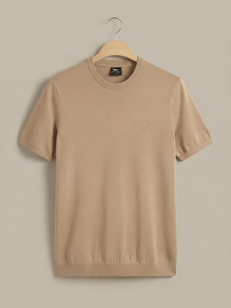 Maccali Bej Erkek Büyük Beden Triko Tişört