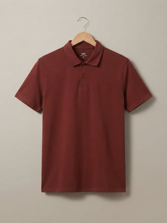 Maccali Bordo Erkek Büyük Beden Bol Basic Polo Yaka Tişört