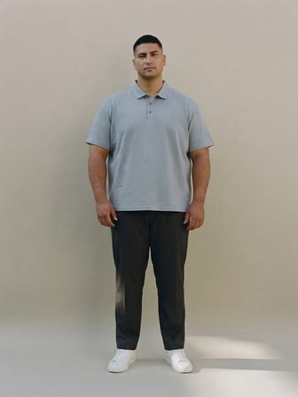 Maccali Lila Erkek Büyük Beden Bol Basic Polo Yaka Tişört