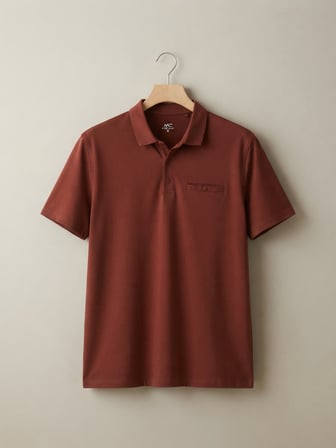Maccali Bordo Erkek Büyük Beden Cepli Basic Polo Yaka Tişört