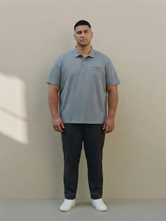 Maccali Lila Erkek Büyük Beden Cepli Basic Polo Yaka Tişört