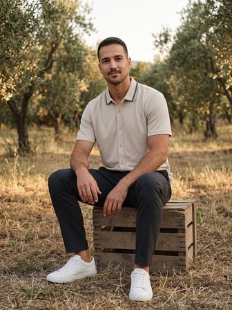 Maccali Krem Erkek Jakarlı Kısa Kollu Polo Yaka Gömlek