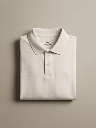 Maccali Beyaz Erkek İthal Dokulu Basic Polo Yaka Tişört