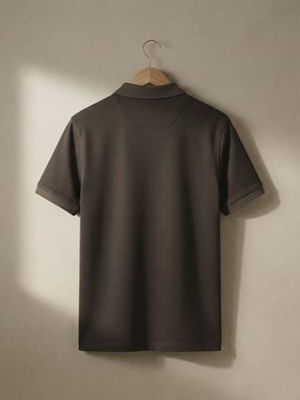 Maccali Kahve Erkek İthal Dokulu Basic Polo Yaka Tişört
