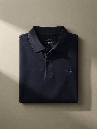 Maccali Lacivert Erkek İthal Dokulu Basic Polo Yaka Tişört