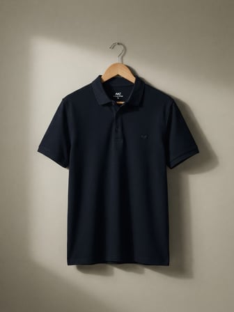 Maccali Lacivert Erkek İthal Dokulu Basic Polo Yaka Tişört
