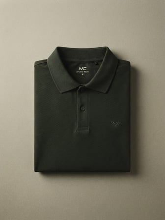 Maccali Yeşil Erkek İthal Dokulu Basic Polo Yaka Tişört