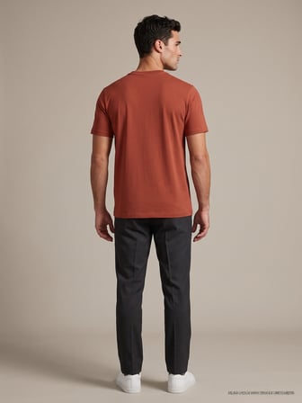 Maccali Kiremit Erkek Proud Minds Baskılı Bisiklet Yaka Bol Kesim Tişört